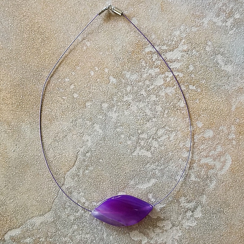 Hand Crafted Purple Agate Necklace - Chakra